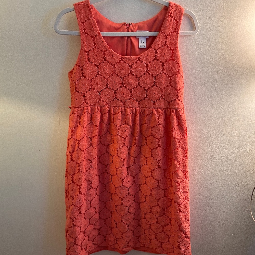 Coral Floral Lace Motherhood Maternity Summer Dress